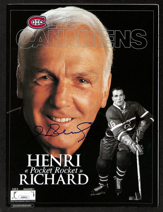 Henri Richard Montreal Canadiens Signed Les Canadiens Magazine JSA 197173