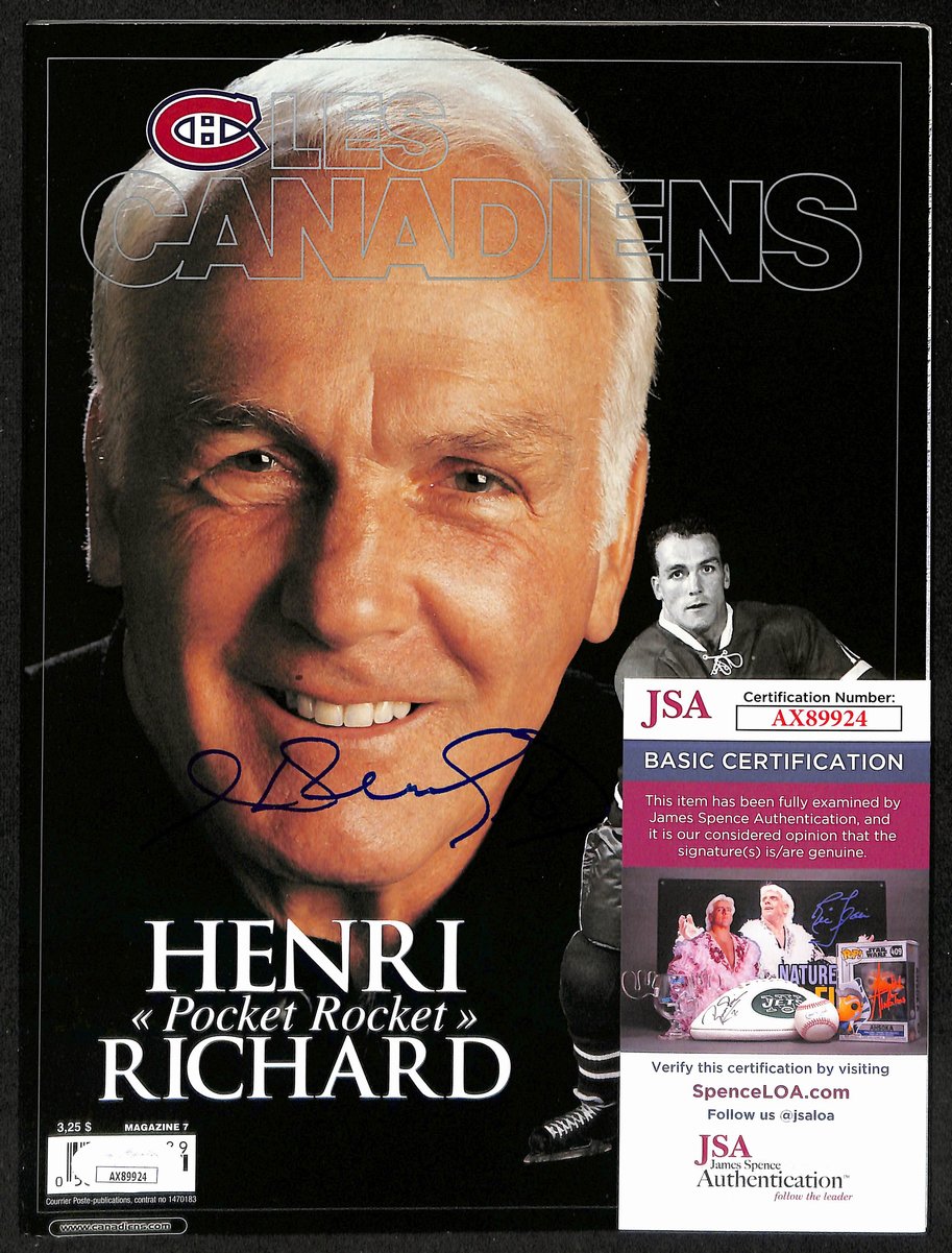 Henri Richard Montreal Canadiens Signed Les Canadiens Magazine JSA 197173