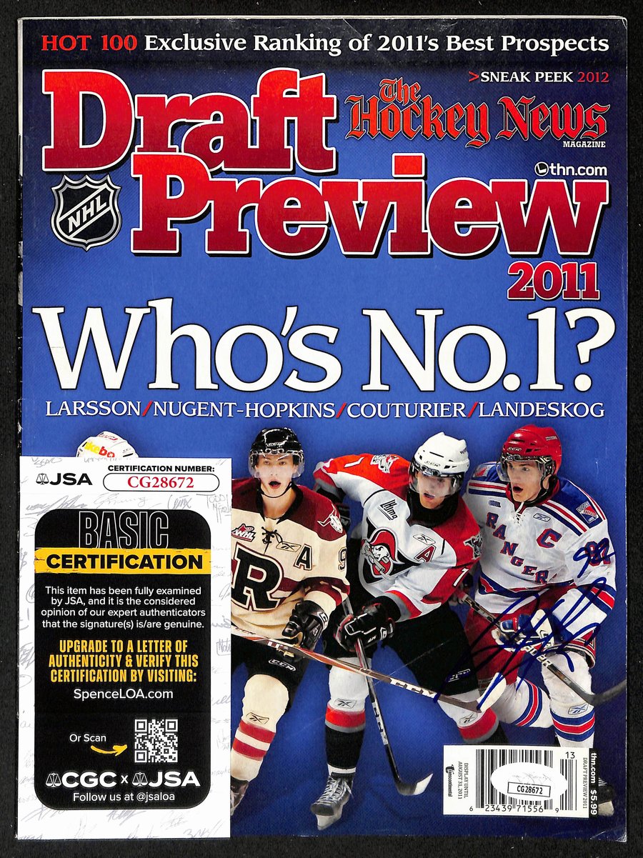 Gabriel Landeskog New York Rangers Signed Hockey News Draft Preview JSA 197177