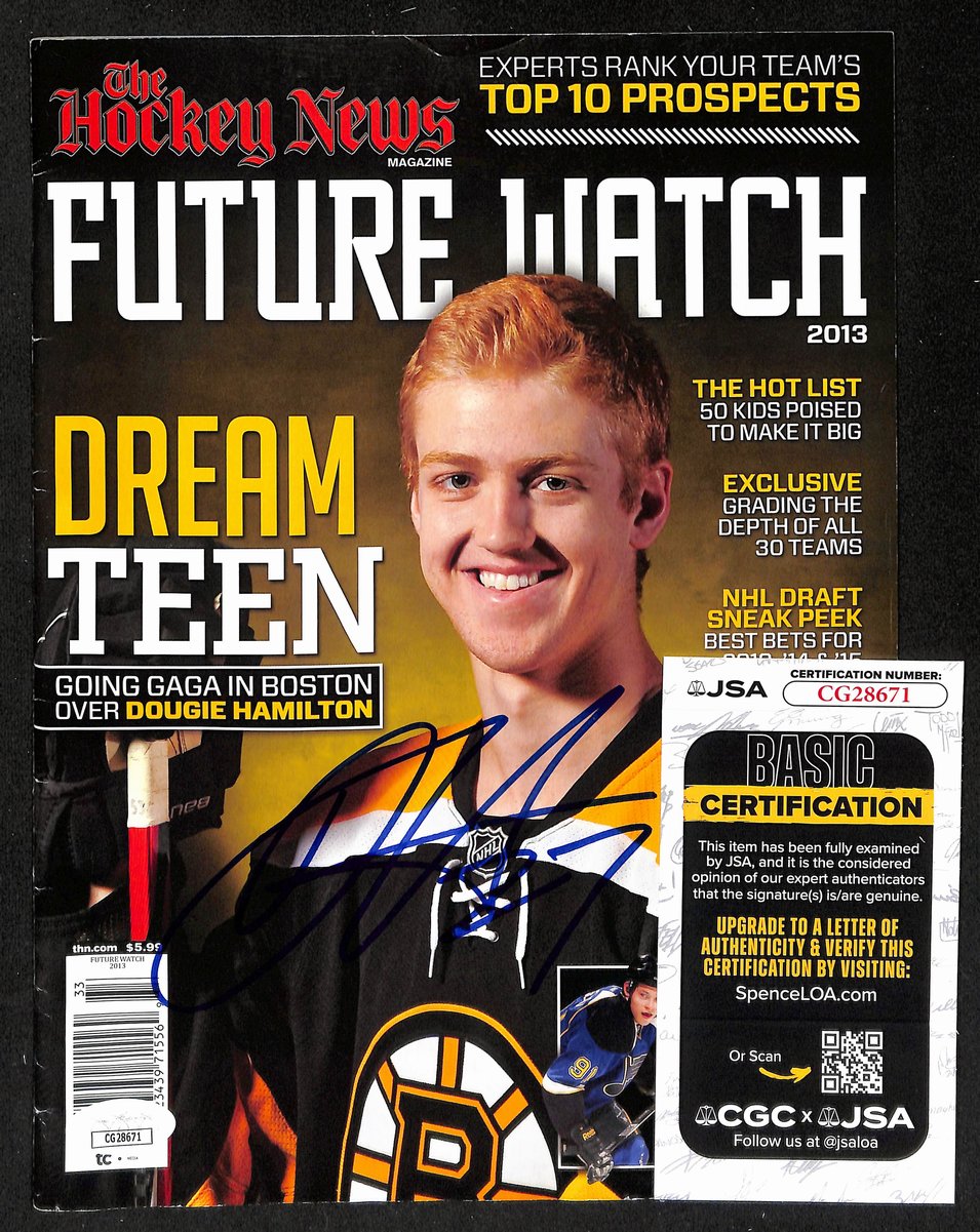 Dougie Hamilton Boston Bruins Signed 2013 Hockey News Draft Preview JSA 197178