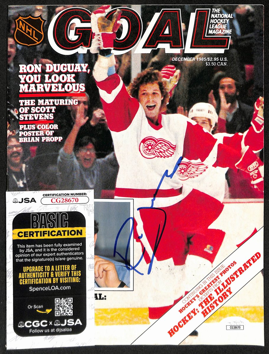 Ron Duguay Detroit Red Wings Signed 1985 Goal Magazine JSA 197179