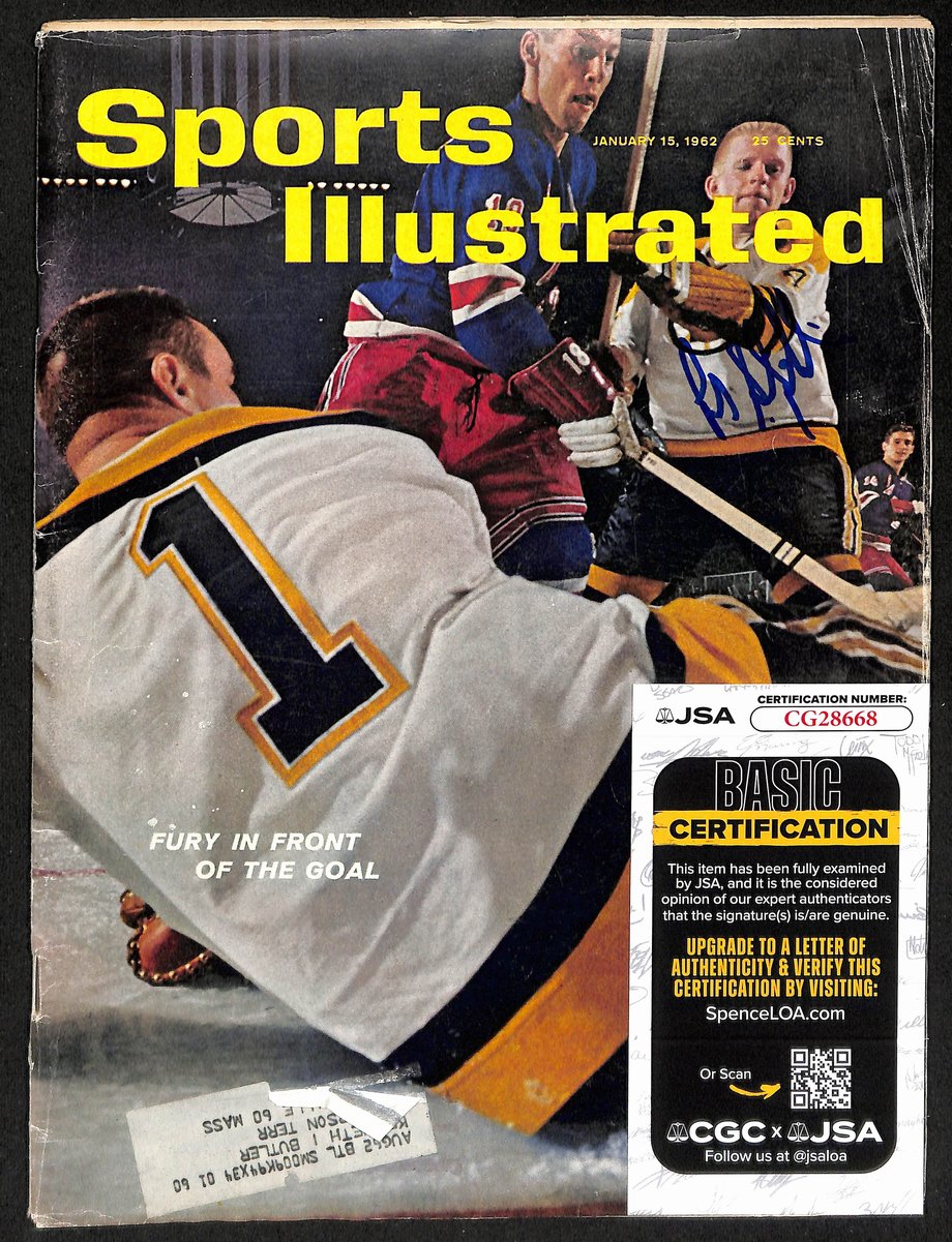 Pat Stapleton Boston Bruins Signed 1/15/62 Sports Illustrated JSA 197181