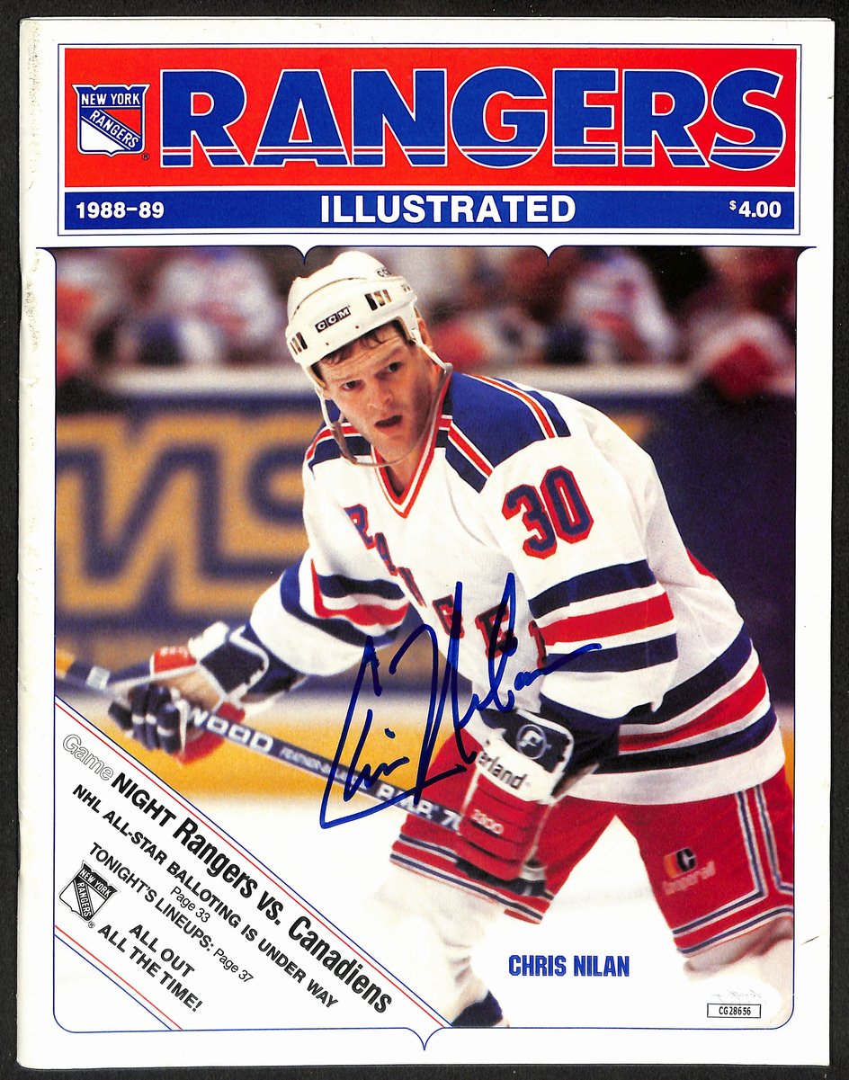 Chris Nilan New York Rangers Signed 1988-89 Rangers Illustrated JSA 197222