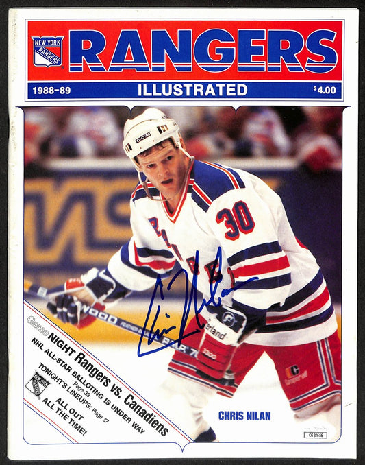 Chris Nilan New York Rangers Signed 1988-89 Rangers Illustrated JSA 197222