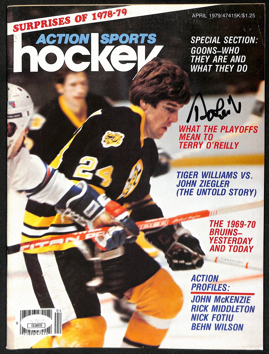 Terry O'Reilly Boston Bruins Signed 1978-79 Action Sports Hockey JSA 197223