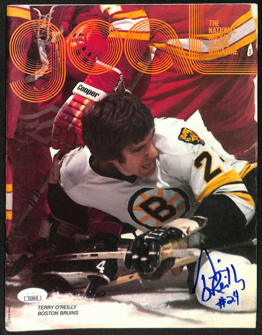 Terry O'Reilly Boston Bruins Signed Goal Magazine JSA 197224