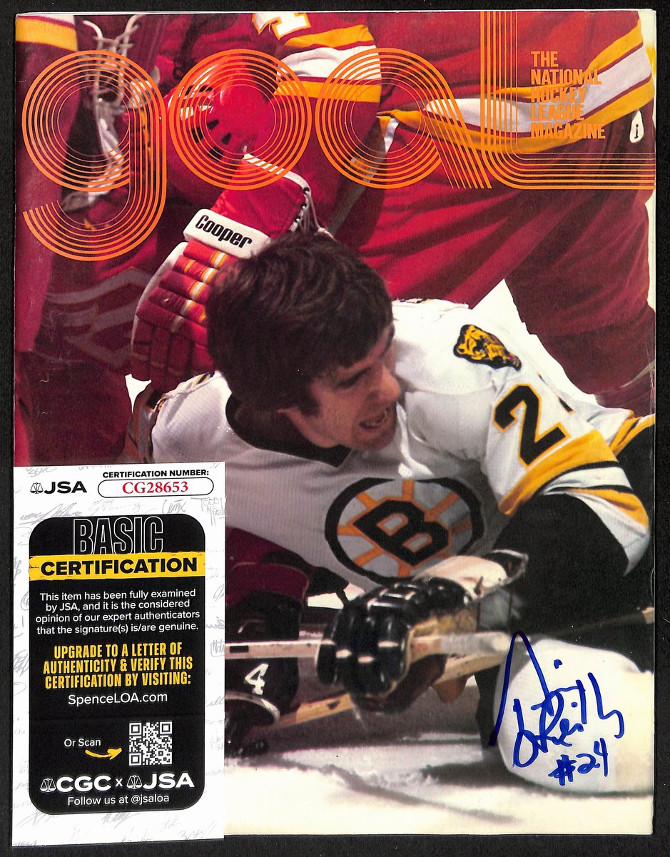Terry O'Reilly Boston Bruins Signed Goal Magazine JSA 197225