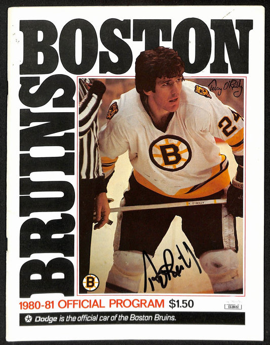 Terry O'Reilly Boston Bruins Signed 1980-81 Official Program JSA 197226