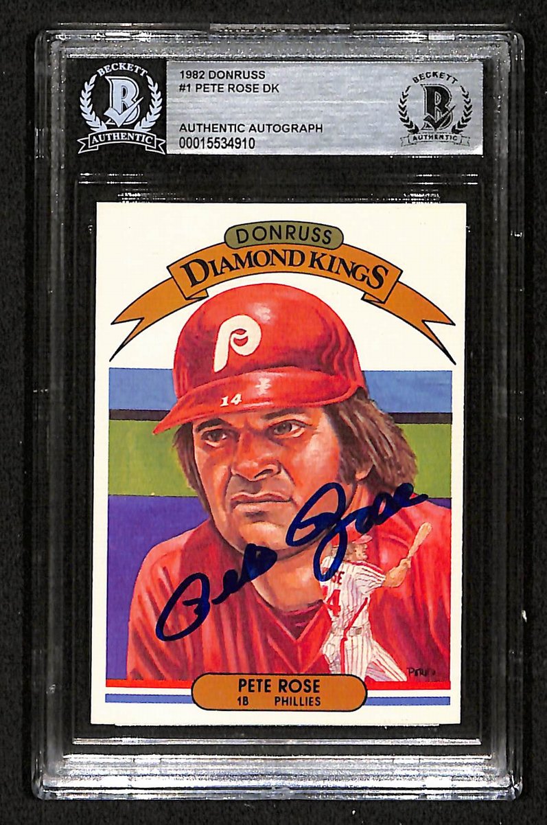 Pete Rose Signed/Autographed 1982 Donruss Card #1 Phillies BAS/Beckett 197120