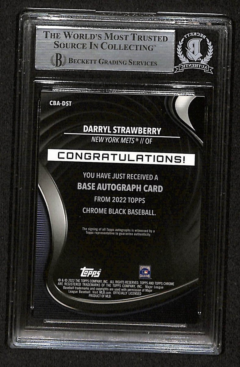 Darryl Strawberry Signed 2022 Topps 04/25 Card #CBA-DST Mets BAS/Beckett 197123