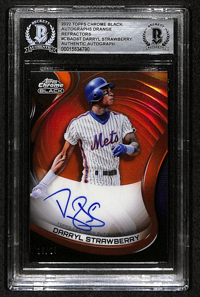 Darryl Strawberry Signed 2022 Topps 04/25 Card #CBA-DST Mets BAS/Beckett 197124