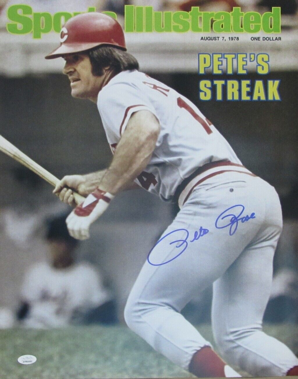 Pete Rose Reds Signed/Autographed Photo Sports Illustrated Photo JSA 153167