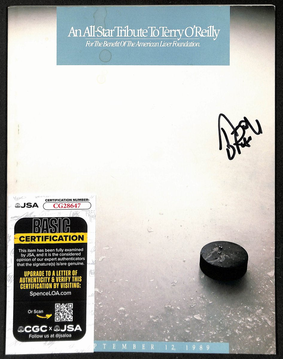 Terry O'Reilly Boston Bruins Signed 1989 All Star Tribute Program JSA 197231