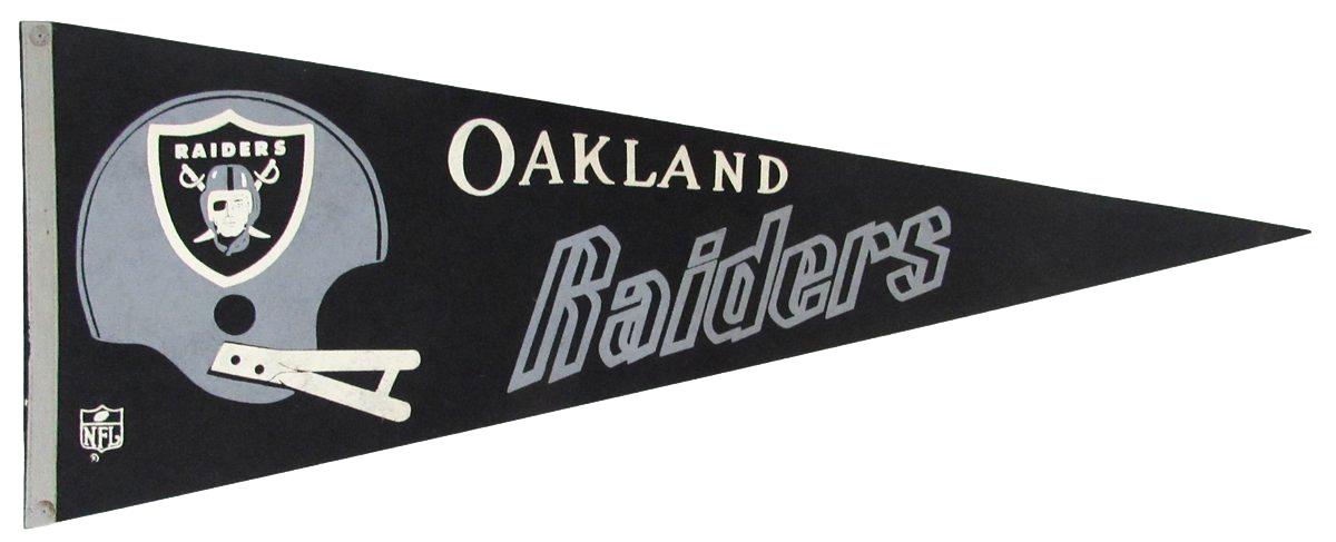 Vintage 1970's Oakland Raiders NFL Football Felt Pennant 12x30 196749