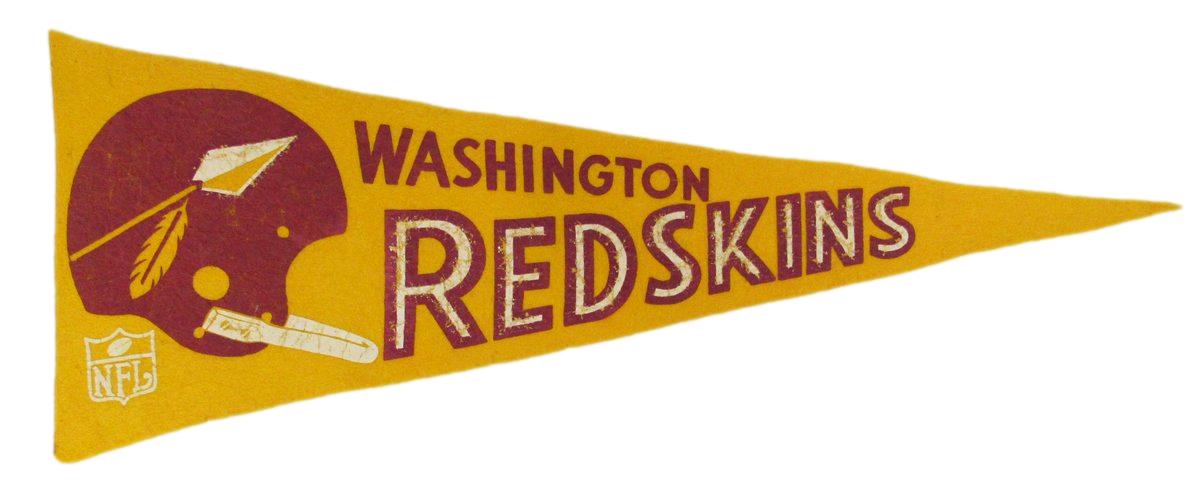 Vintage 1960's Washington Redskins NFL Football Felt Pennant 12x30 196750