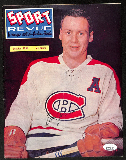 Tom Johnson Montreal Canadiens Signed 1959 Sport Revue JSA 197253