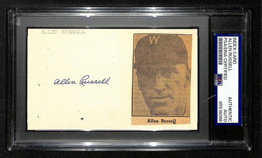 Allen Rubber Arm Russell Yankees Signed/Autographed3x5 Index Card PSA/DNA 196903