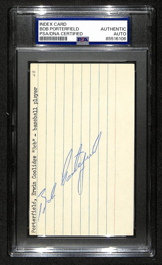 Bob Porterfield  Senators Signed/Autographed 3x5 Index Card PSA/DNA 196906