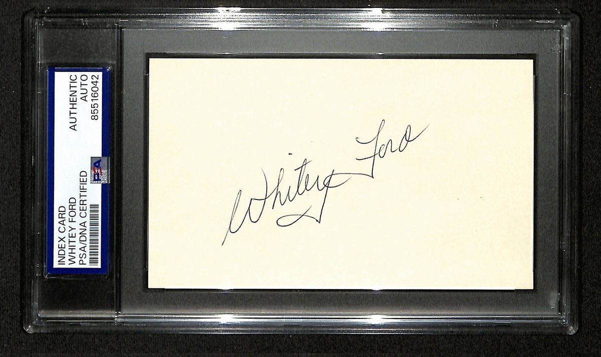 Whitey Ford NY Yankees HOF Signed/Autographed 3x5 Index Card PSA/DNA 196910