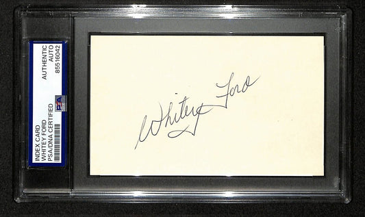 Whitey Ford NY Yankees HOF Signed/Autographed 3x5 Index Card PSA/DNA 196910