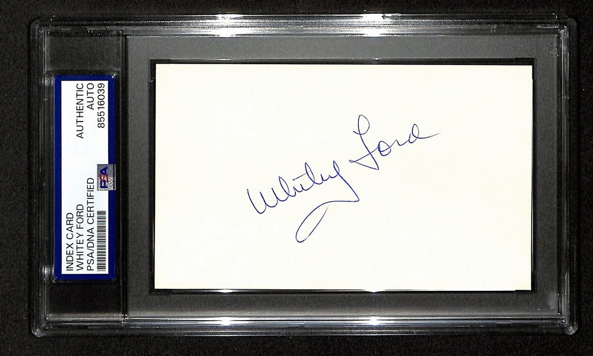 Whitey Ford NY Yankees HOF Signed/Autographed 3x5 Index Card PSA/DNA 196911