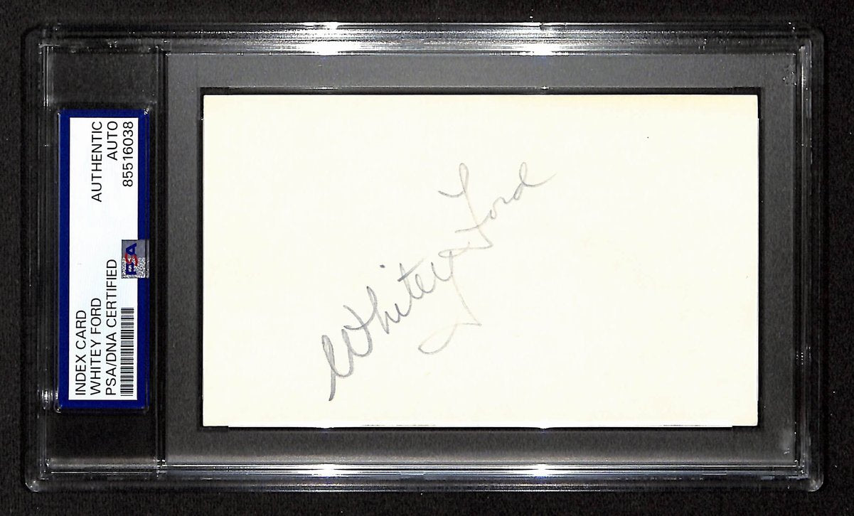 Whitey Ford NY Yankees HOF Signed/Autographed 3x5 Index Card PSA/DNA 196912