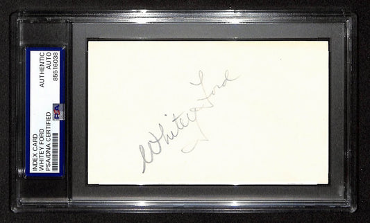 Whitey Ford NY Yankees HOF Signed/Autographed 3x5 Index Card PSA/DNA 196912