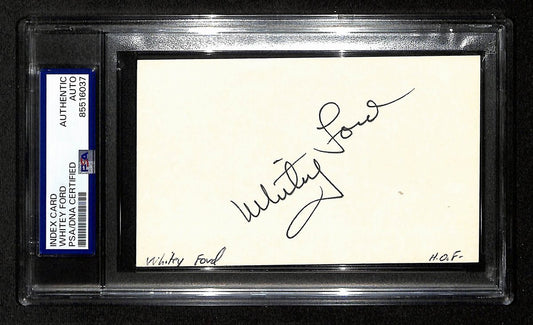 Whitey Ford NY Yankees HOF Signed/Autographed 3x5 Index Card PSA/DNA 196913