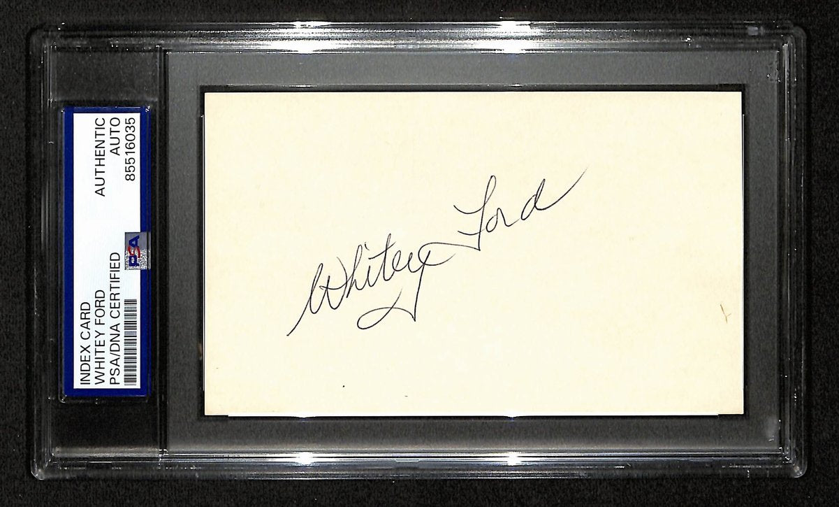 Whitey Ford NY Yankees HOF Signed/Autographed 3x5 Index Card PSA/DNA 196914