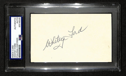 Whitey Ford NY Yankees HOF Signed/Autographed 3x5 Index Card PSA/DNA 196914