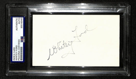 Whitey Ford NY Yankees HOF Signed/Autographed 3x5 Index Card PSA/DNA 196915
