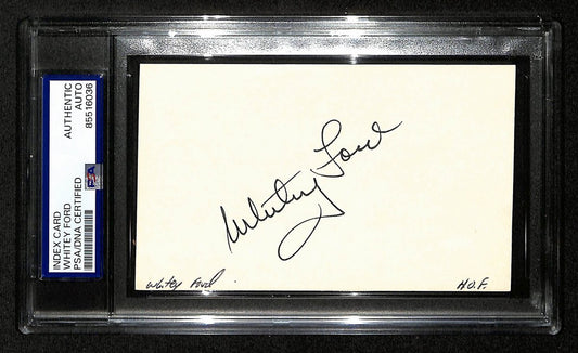 Whitey Ford NY Yankees HOF Signed/Autographed 3x5 Index Card PSA/DNA 196916