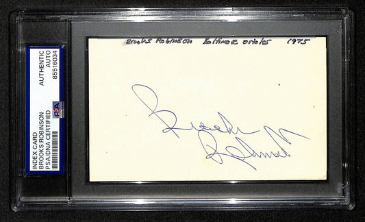 Brooks Robinson Orioles HOF Signed/Autographed 3x5 Index Card PSA/DNA 196918