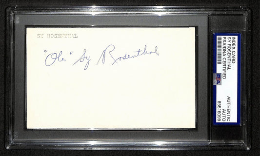 Sy Rosenthal Boston Red Sox Signed/Autographed 3x5 Index Card PSA/DNA 196921