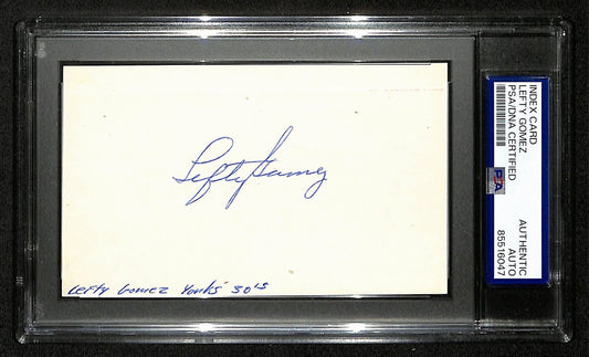 Lefty Gomez NY Yankees HOF Signed/Autographed 3x5 Index Card PSA/DNA 196924