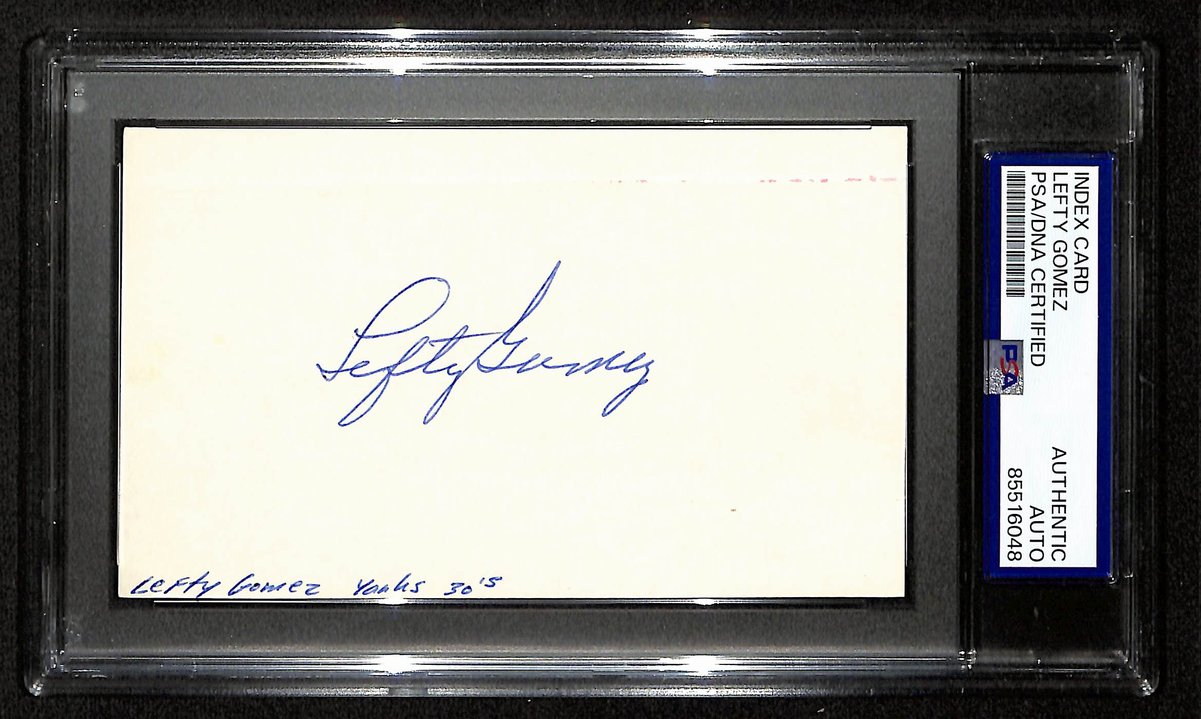 Lefty Gomez NY Yankees HOF Signed/Autographed 3x5 Index Card PSA/DNA 196925