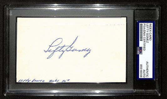 Lefty Gomez NY Yankees HOF Signed/Autographed 3x5 Index Card PSA/DNA 196925