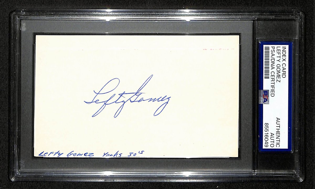 Lefty Gomez NY Yankees HOF Signed/Autographed 3x5 Index Card PSA/DNA 196926