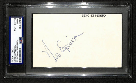 Nino Espinosa 1980 Phillies Signed/Autographed 3x5 Index Card PSA/DNA 196929