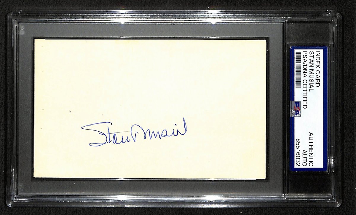Stan Musial Cardinals HOF Signed/Autographed 3x5 Index Card PSA/DNA 196931