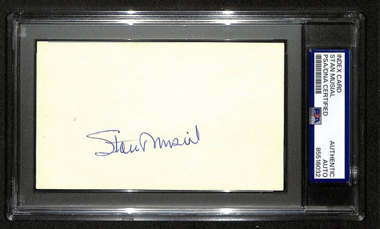 Stan Musial Cardinals HOF Signed/Autographed 3x5 Index Card PSA/DNA 196931