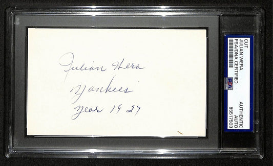 Julian Wera New York Yankees Signed/Autographed 3x5 Cut PSA/DNA 196934