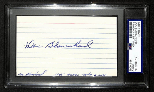 Doc Blanchard Army 1945 Heisman Signed/Autographed 3x5 Index Card PSA/DNA 196941