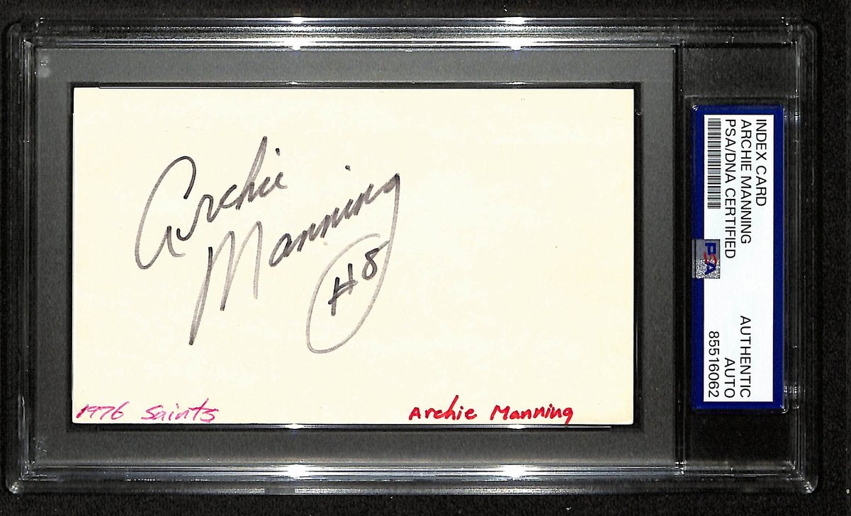 Archie Manning Ole Miss/Saints Signed/Autographed 3x5 Index Card PSA/DNA 196942