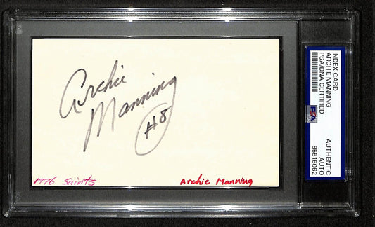 Archie Manning Ole Miss/Saints Signed/Autographed 3x5 Index Card PSA/DNA 196942