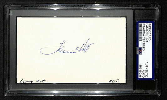 Lamar Hunt Chiefs HOF Owner Signed/Autographed 3x5 Index Card PSA/DNA 196946
