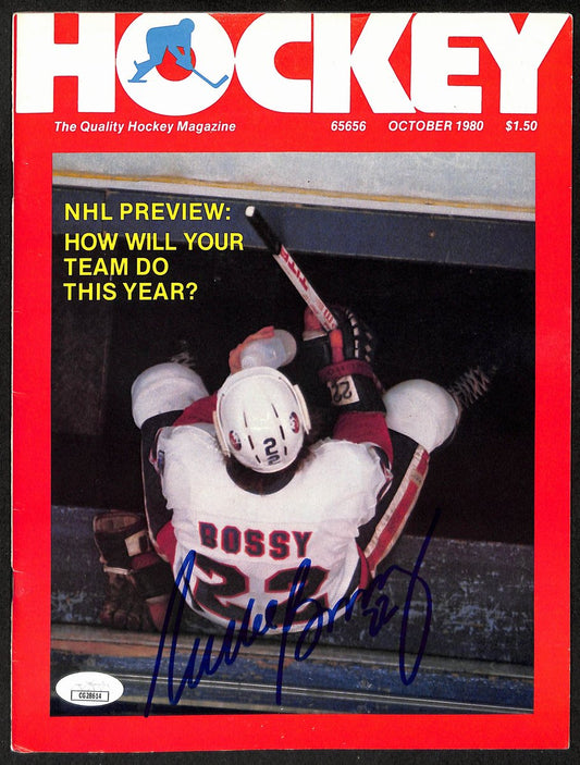Mike Bossy New York Islanders HOF Signed 1980 Hockey Magazine JSA 197264