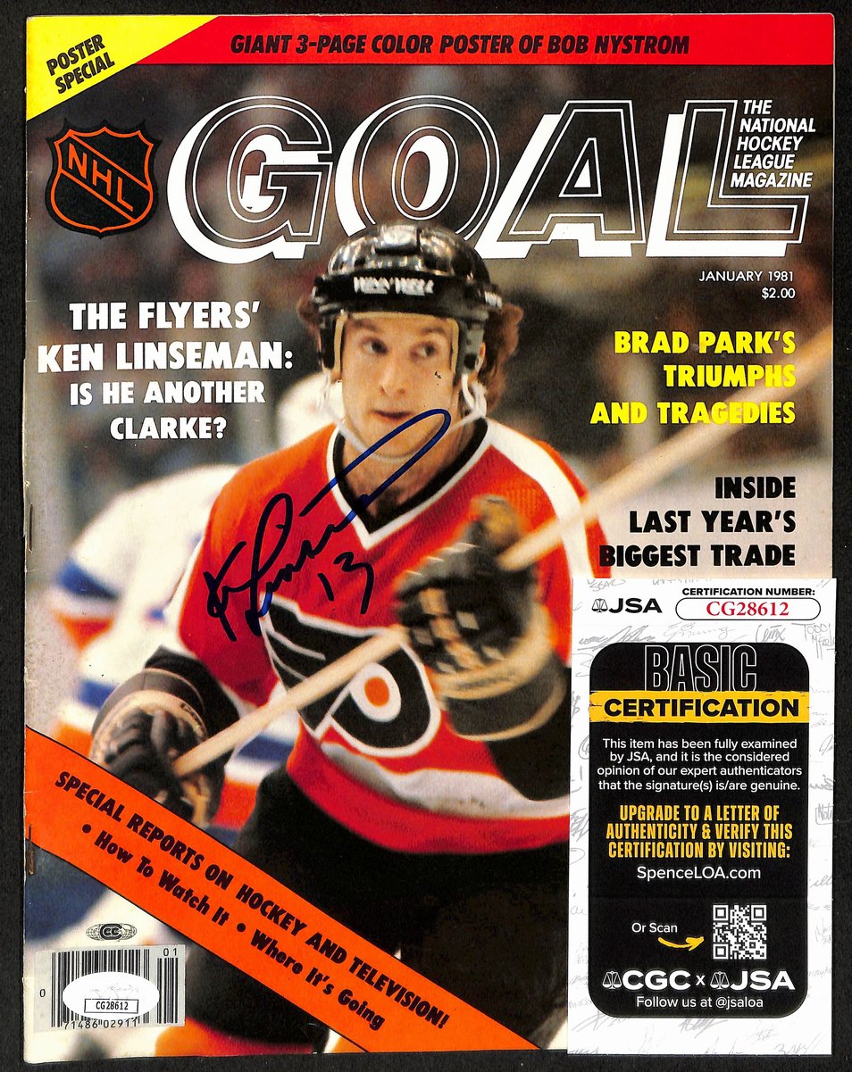 Ken Linesman Philadelphia Flyers Signed January 1981 Goal Magazine JSA 197266