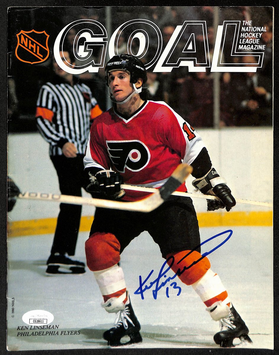 Ken Linesman Philadelphia Flyers Signed 1980 Goal Magazine JSA 197269