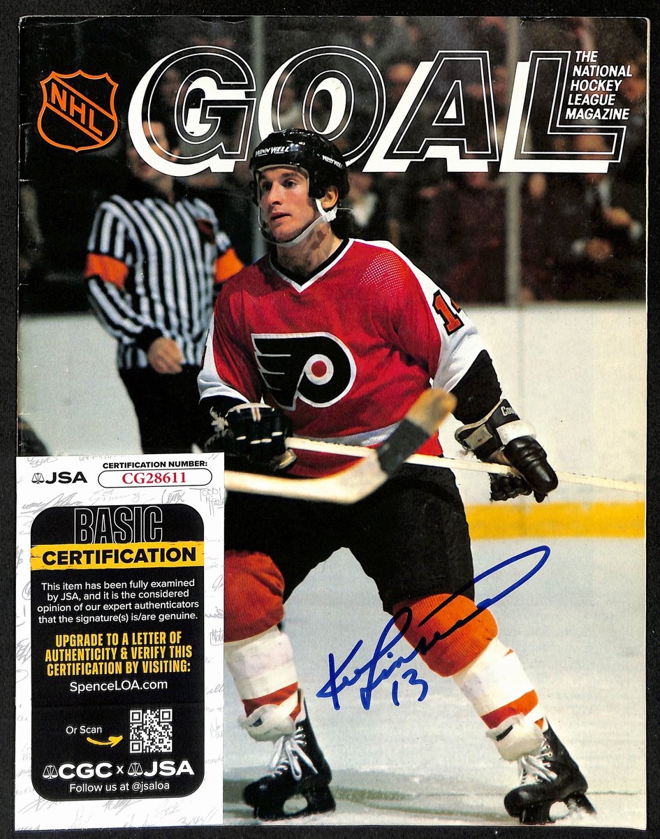 Ken Linesman Philadelphia Flyers Signed 1980 Goal Magazine JSA 197269